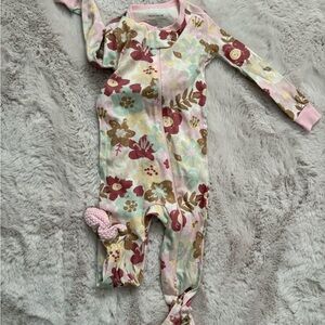 12 months Floral Sleeper w/ Double Zipper